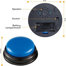 Dog Buttons for Communication, 4 Packs Talking Button Set, 30 Second Voice Recordable Pet Training Buzzer, Speaking Buttons Teach Your Pet to Talk