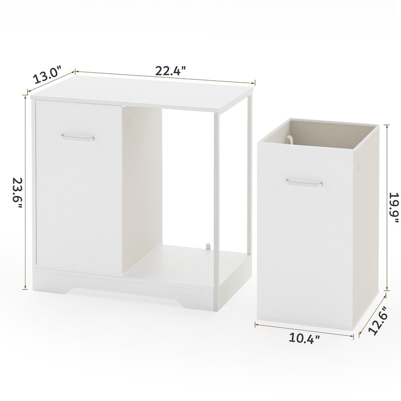 Double Pull-Out Laundry Hamper Cabinet; 90L Laundry Basket for Bathroom,Laundry