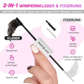 Wimpernkleber und Sealer, CALAILIS Lash Bond and seal für DIY Wimpern Einzeln, lang anhaltender Halt von 72 Stunden, wasserfest, nicht reizend, geeignet für empfindliche Augen