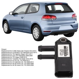 DPF Pressure Sensor, Particle Filter Differential Pressure Sensor, DPF Differential Pressure Sensor 3-Pin Connector 076906051A Replacement for A3 S4 S6