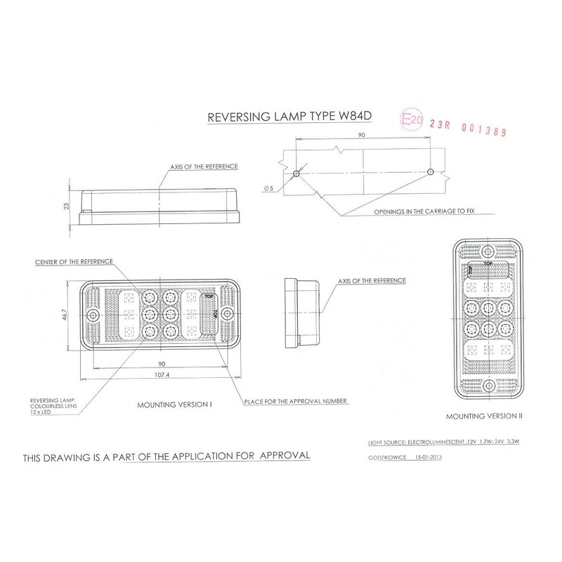 MelTruck® LED Rear Fog Light + Reversing Light 12 V