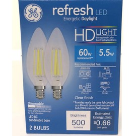 ge 31508 Clear Finish Daylight HD 60w Dimmable Pack 2