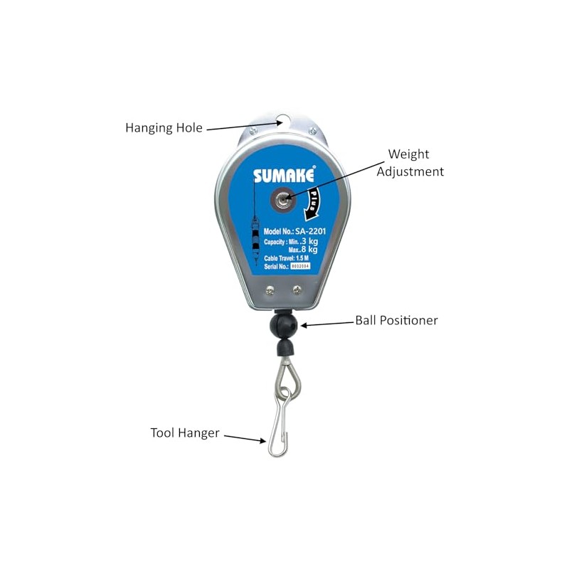 Spring Tool Balancer Retractor (.6-1.8lb), (Sumake SA-2201)
