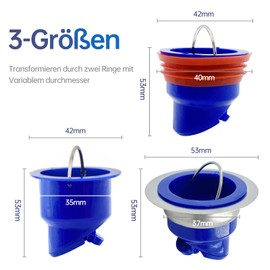 Shower Floor Drain Core Backflow Preventer Odour Trap Floor Drain - Drain Plug Shower Made of High Quality ABS, 35-42mm, Floor Drain for Bathroom, Balcony, Kitchen, Basement and More