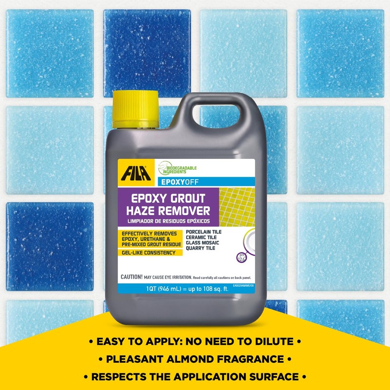 FILA EPOXYOFF, Epoxy Grout Haze Remover, Effectively Removes Epoxy Residue,