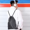 Gym Sack with Earphones Jack Drawstring Backpack Water-resistant Drawstring Bucket