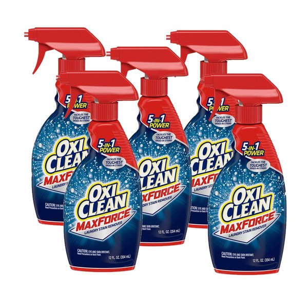 OxiClean Max Force Laundry Stain Remover Spray 12 Ounce, set of 5