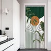 Ruelvth Abstract Stall Shower Curtain, Green and White Bathroom Curtain