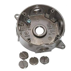 Hubbell-Bell 5361-7 4'' Round Weatherproof Splice Box, Gray