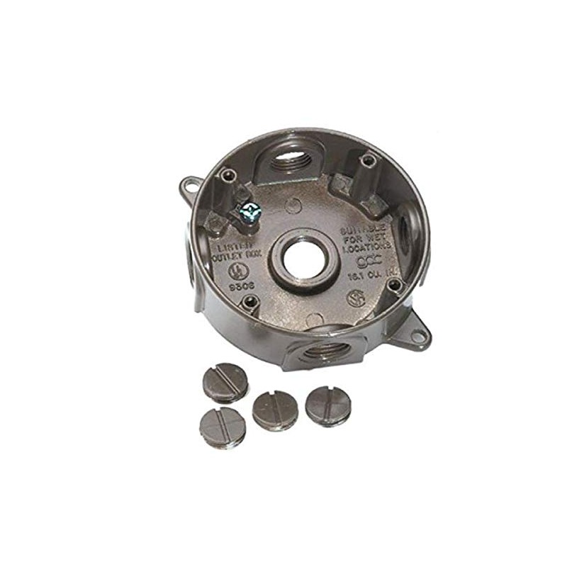 Hubbell-Bell 5361-7 4'' Round Weatherproof Splice Box, Gray