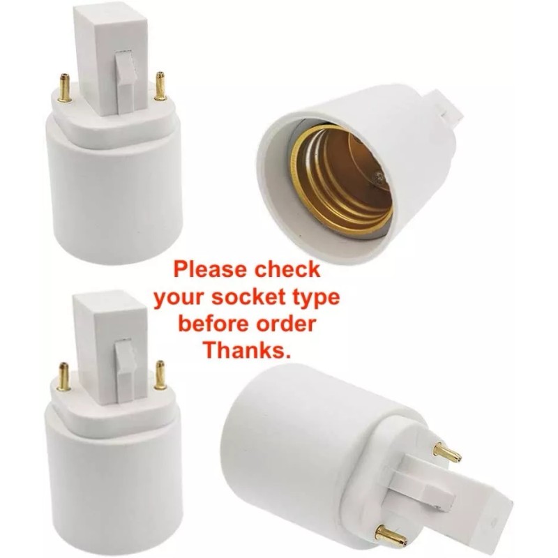 Unbranded Lot G24 to E26/E27 2 Pin Adapter G24 To