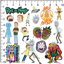 Rick and Morty Sticker Pack Die Cut Vinyl Large Deluxe Stickers Variety Pack - Laptop, Water Bottle, Scrapbooking, Tablet, Skateboard, Indoor/Outdoor - Set of 50