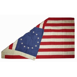 "Flags & Signs" 3x5 Embroidered Tea Stain Betsy Ross American Cotton Flag 2 a-1-1520