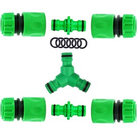 CaLeQi 4PCS End Quick Connectors & 2PCS Double Male Hose Connectors & 1PCS Y Male Garden Hose Connector for Hose Pipe fitting 1/2" Plastic Tap Connector & Repair