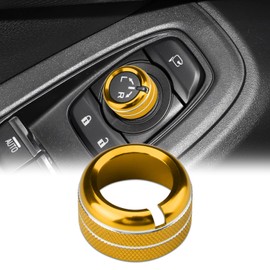 Auovo Rearview Mirrors Knob Ring Compatible with Subaru Forester Accessories 2019-2025 / Crosstrek 2018-2025 / Impreza 2017-2025 Mirror Control Switch Knob Cover Interior Trim 1PCS (Gold)