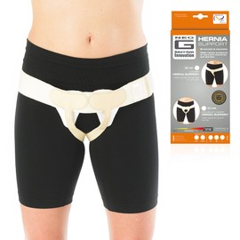 Neo-G Double Lower Hernia Support for Men and Women – Bilateral Inguinal Hernia Support - Hernia Belt Reduces Symptoms of Overstrain & Exertion - Truss for Hernia Breathable & Adjustable - M