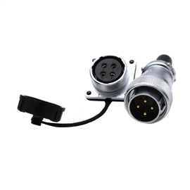 ZBLZGP WS24 4 Pin Aviation Circular Connector Male Plug and Female Socket Panel Mount Dustproof Industrial Electrical Threaded Coupling Connector 25A