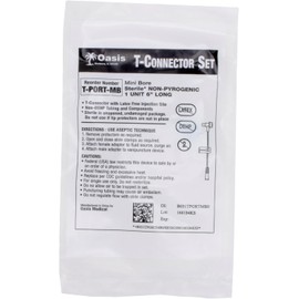 T-Connector Mini Bore IV Extension Set, Sterile, Latex Free, 6” Length, 5 Count, Clear