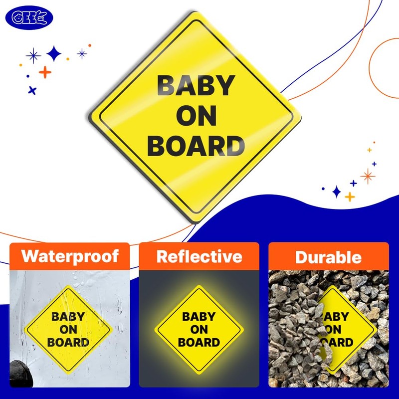 GEEKBEAR Baby on Board Car Sign - Sticker or Magnet
