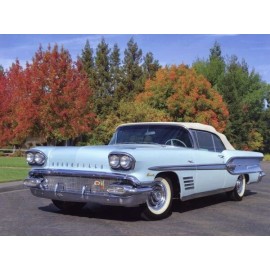 1958 Pontiac Bonneville Convertible in Blue  NEW METAL SIGN: 9x12" Free Shipping