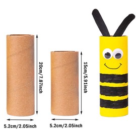 Pack of 12 Cardboard Rolls, Craft Rolls, Creations Craft Rolls, Multi-Purpose Robust Paper Brown Craft Rolls, Paper Tubes for Children, DIY, Creative Handwork, Classroom and Art Projects (2 Styles)