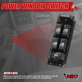 Window Switch Driver Side,Nikimotorsport Power Window Switch Compatible with 2000-2002 Chevy Silverado/Suburban/Avalanche/Tahoe & GMC Sierra/Yukon,Replaces OE#:15062650,DS2185,901090