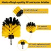 6Pcs Drill Brush Attachment Set，Multipurpose Cleaning Scrub Brush Kit with