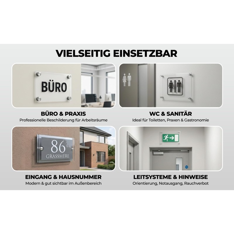 EH Design Acrylic Door Sign / Wall Sign I Transparent