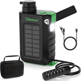 Greeshow GS-2811 Portable Electric Water Purifier, Outdoor Activity, Hand Crank Charging, Solar Charging Function, LED Light, SOS Mode, Smartphone Charging, Disaster Preparedness Goods, Lightweight
