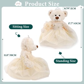 Quinceanera Doll Quince Teddy Bear with Dress,Quinceanera Decorations for Girls Gifts,OSO De Peluche para 15 Años Con Vestido,Centro De Mesa Muñecas para 15 Años Quinceañeras (Champane)