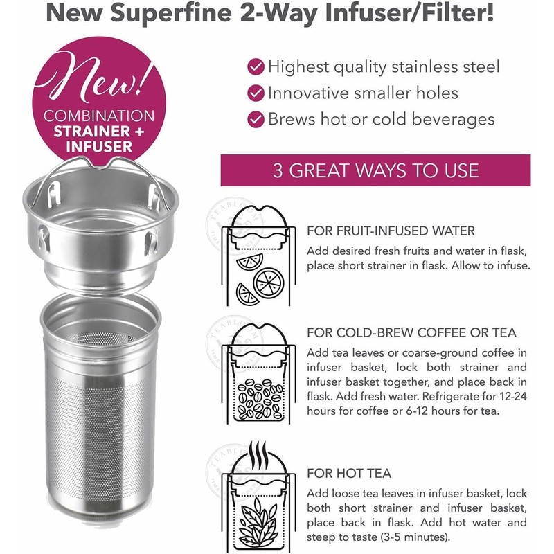 Teabloom - Cesta de repuesto de acero inoxidable para vaso