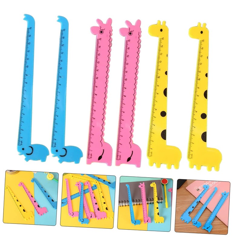Gatuida 30Pcs Creative Giraffe Rulers for Portable Cartoon Straight Rulers