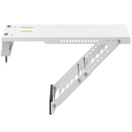 LuckIn Air Conditioner Support Bracket, Heavy Duty Window AC Bracket Universal Fit for 12,000-24,000 BTU AC Units, Holds Up to 165lbs, Adjustable Extender Leg & Built-in Bubble Spirit Level