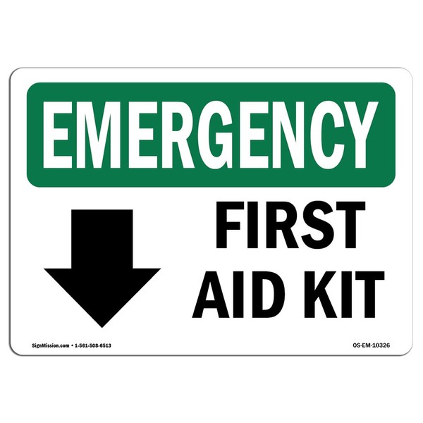 OSHA Emergency Sign - First Aid Kit | Vinyl Label
