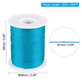 PATIKIL 1mm x 393feet Nylon String for Bracelets Braided Nylon Cord Nylon Thread for Wind Chime Beading Necklaces Blinds DIY Craft Jewelry Making, Lake Blue