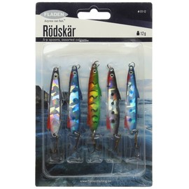 FLADEN Set 5 Finned Rodskar Lure - Blue/Green/Black/Silver, 18 g