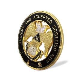 Ancient & Accepted Scottish Rite 32nd Degree Masonic Car Emblem Metal Auto Decal