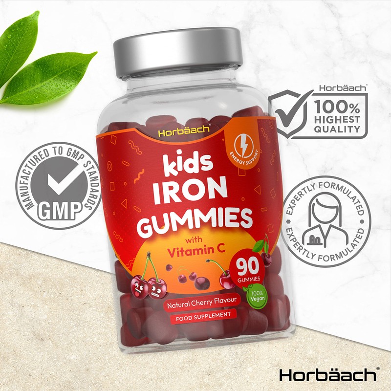 Kids Iron Gummies with Vitamin C | 90 Count |