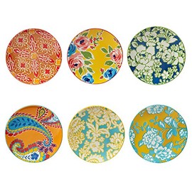 Certified International Damask Floral 8.5" Salad/Dessert Plates, 6 Assorted Designs,