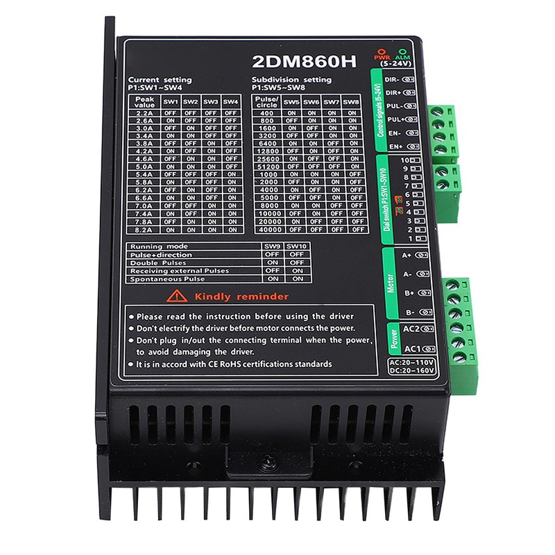 Digital Stepper Motor Driver 2 Phase 16 Subdivisions 16 Currents