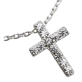 Glam Jewelry Women's Cross Cross Necklace, 11 Pieces, Present, Girlfriend, Wife, Popular, 925 Zirconia, Hypoallergenic, Sterling Silver, Cubic Zirconia