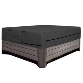 Porch Shield 600D Waterproof and Fade Resistant Outdoor Hot Tub Cover 80 x 80 inch fit 79 x 79 or 78 x 78 or 77 x 77 Square SPA Cover Protector, Black