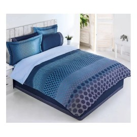 Competition Edredón Luciano Matrimonial C/2 Cojines 8 Pzaz. Competition Color Azul Diseño De La Tela Geométrico