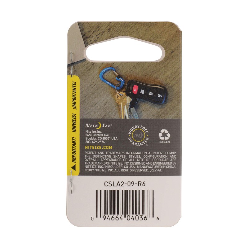 Nite Ize CSLA2-09-R6 SlideLock Carabiner, Aluminium Latch, Anthracite, #2