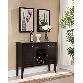 Kings Brand Furniture Wine Cabinet, 42"W x 12"D x 32"H, Dark Cherry