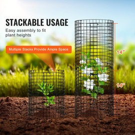 Happybuy 6 Pack Plant Protectors, 12.6'' Dia. x 14'' H, Chicken Wire Mesh, Keep Animals Out for Outdoor Plants, Flowers & Veggies, 18pcs