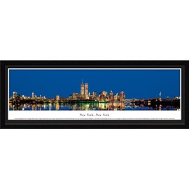 Blakeway Worldwide Panoramas, New York-Twin Towers at Twilight-Blakeway Panoramas Skyline Posters, Select Frame with Single Mat