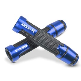 7/8'' 22mm Motorcycle CNC Aluminum Powersports Handlebar Grips with Grip Ends for GSXR 125 250 300 600 750 1000 1300 Blue