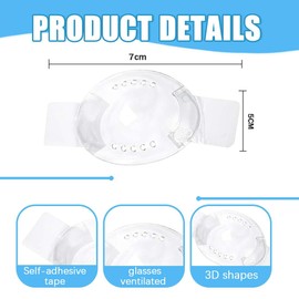 BQRKOTM Pack of 5 Transparent Adult Eye Patches, Breathable Eye Patches, After Surgery, Plastic Eye Bandage for Eye Protection After Eye Surgery