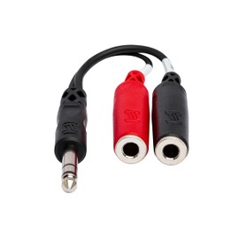 Hosa YPP-117 1/4 Inch TRS to Dual 1/4 Inch TSF Stereo Breakout Cable, 6 Inches